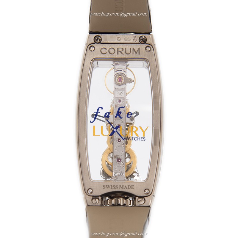 Corum 113.101.59-0001 0000 Bridge Replica Watch, Transparent Dial, 18kt White Gold Case, Manual Wind - Image 3