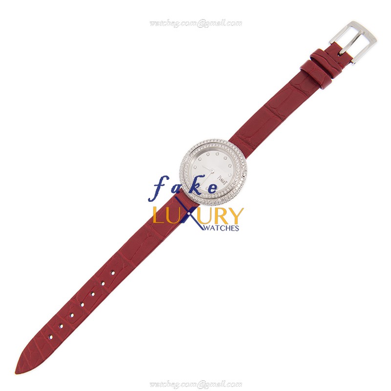 Piaget G0A43085 Possession Quartz 18kt White Gold Red Alligator Strap Replica Watch - Image 2
