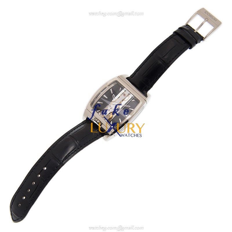Corum Bridge 313.150.59/0001 FN01 Replica Watch, Automatic, Black Dial, 18kt White Gold Case - Image 2