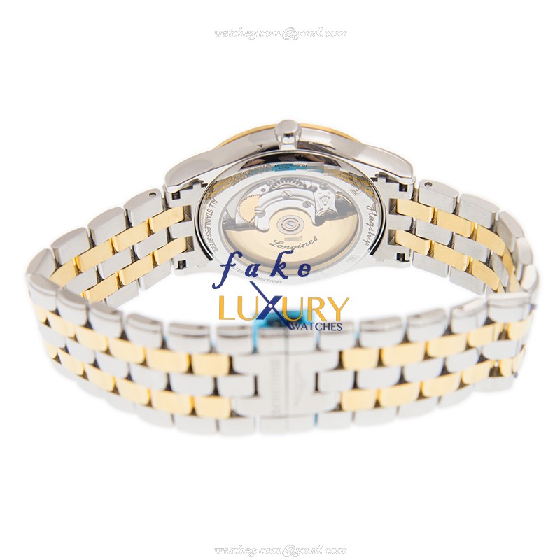 Longines L4.899.3.21.7 Replica Watch With Automatic Movement, White Dial, Gold Silver Strap - Image 4