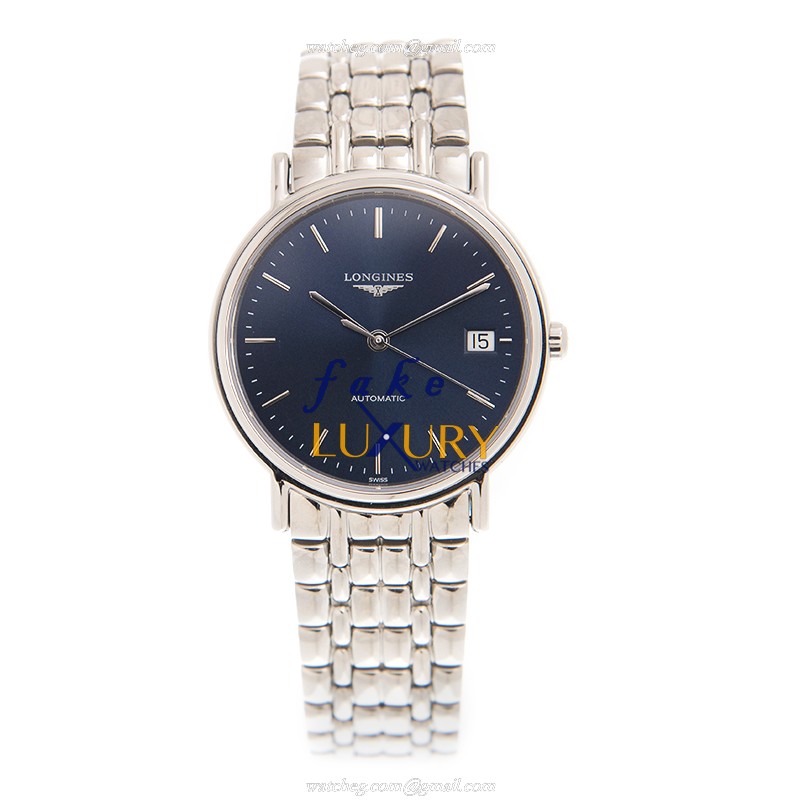 Longines L4.821.4.92.6 PRESENCE Replica Watch, Automatic, Blue Dial, Steel Bracelet - Image 2