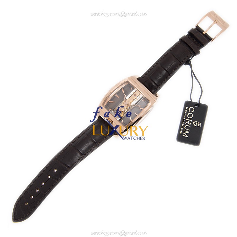 Corum 313.150.55/0002 FK02 BRIDGE Automatic Replica Watch, 18kt Rose Gold Case, Dark Grey Dial - Image 2