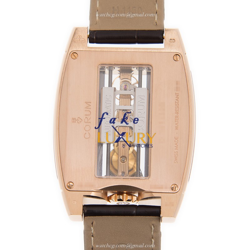 Corum 313.150.55/0002 FK02 BRIDGE Automatic Replica Watch, 18kt Rose Gold Case, Dark Grey Dial - Image 3