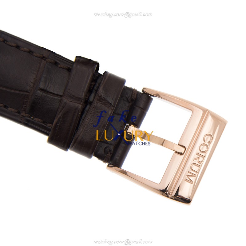 Corum 313.150.55/0002 FK02 BRIDGE Automatic Replica Watch, 18kt Rose Gold Case, Dark Grey Dial - Image 4