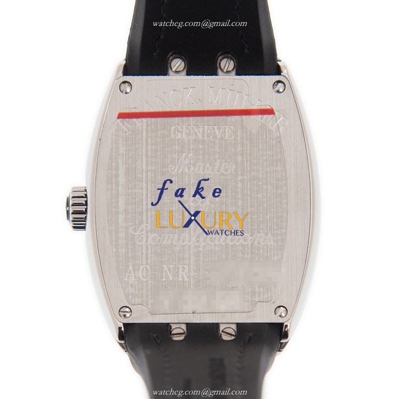 Franck Muller V 32 QZ AC NR-WHITE Replica Watch Quartz Steel, White Dial Black Alligator Strap - Image 3