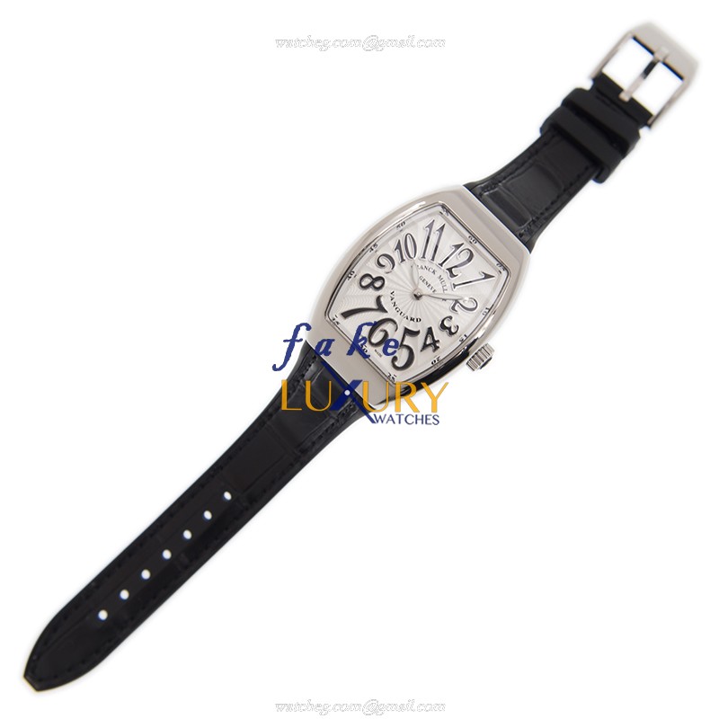 Franck Muller V 29 QZ AC NR VANGUARD Quartz Stainless Steel White Dial Alligator Strap Replica Watch - Image 2