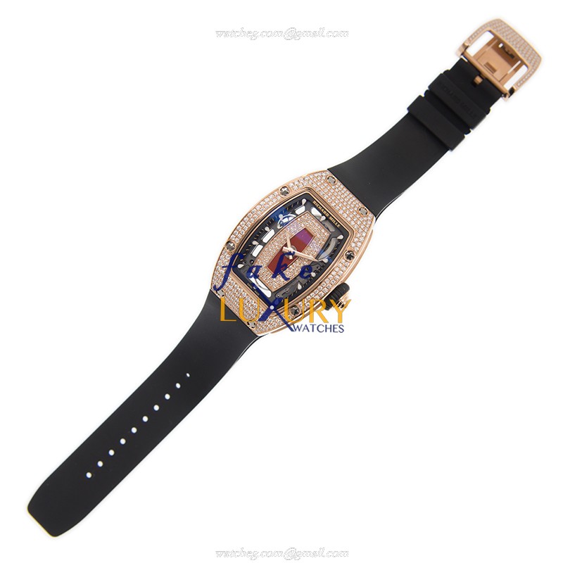 Richard Mille RM07-01RG Replica Watch, Automatic Movement, 18kt Rose Magic & Diamond Case, Black - Image 2