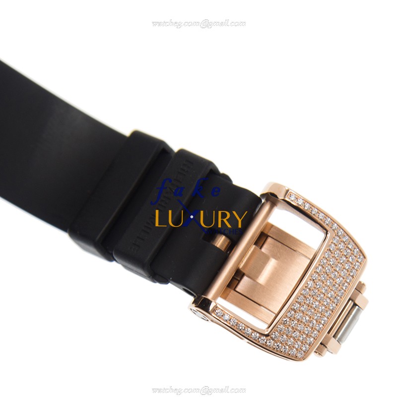 Richard Mille RM07-01RG Replica Watch, Automatic Movement, 18kt Rose Magic & Diamond Case, Black - Image 4