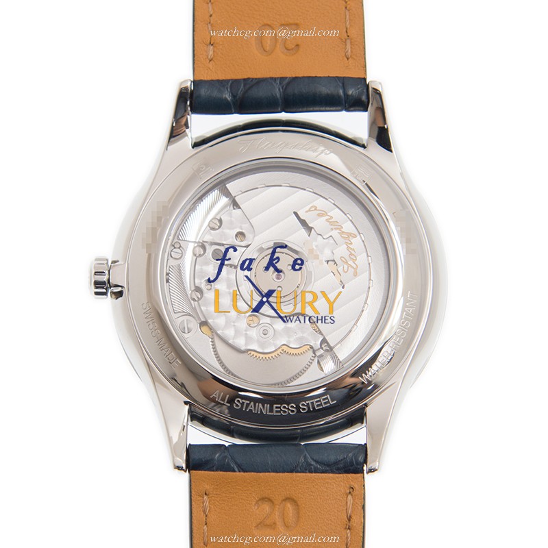 Longines L4.974.4.92.2 Replica Watch, Blue Dial, Steel Case, Leather Strap, Automatic - Image 3