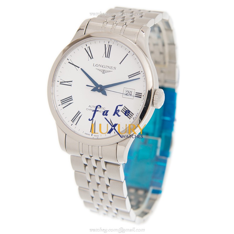 Longines L2.820.4.11.6 Automatic Stainless Steel Replica Watch, Swiss Movement, White Dial, Silver - Image 3