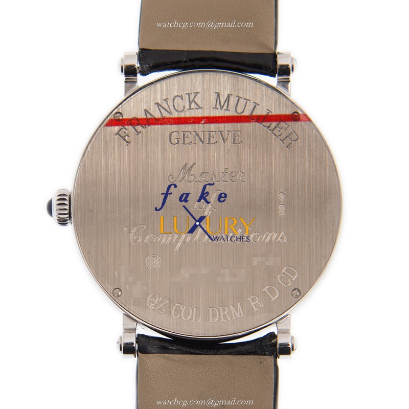 8038QZCOLDRMRDCDOG - Franck Muller Replica Watch 18kt White Gold Diamond Quartz Silver Dial - Image 3