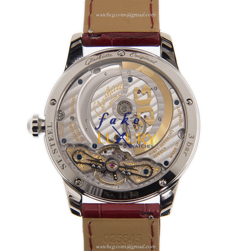 Glashutte 1-90-12-05-30-01 PANO Replica Watch, Automatic Movement, White Dial, 18kt Gold Case - Image 3