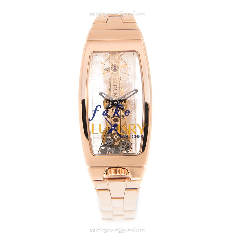 Corum 113.101.55/V880 0000 Bridge Replica Watch, Manual Wind, 18kt Rose Gold Case, Transparent - Image 2