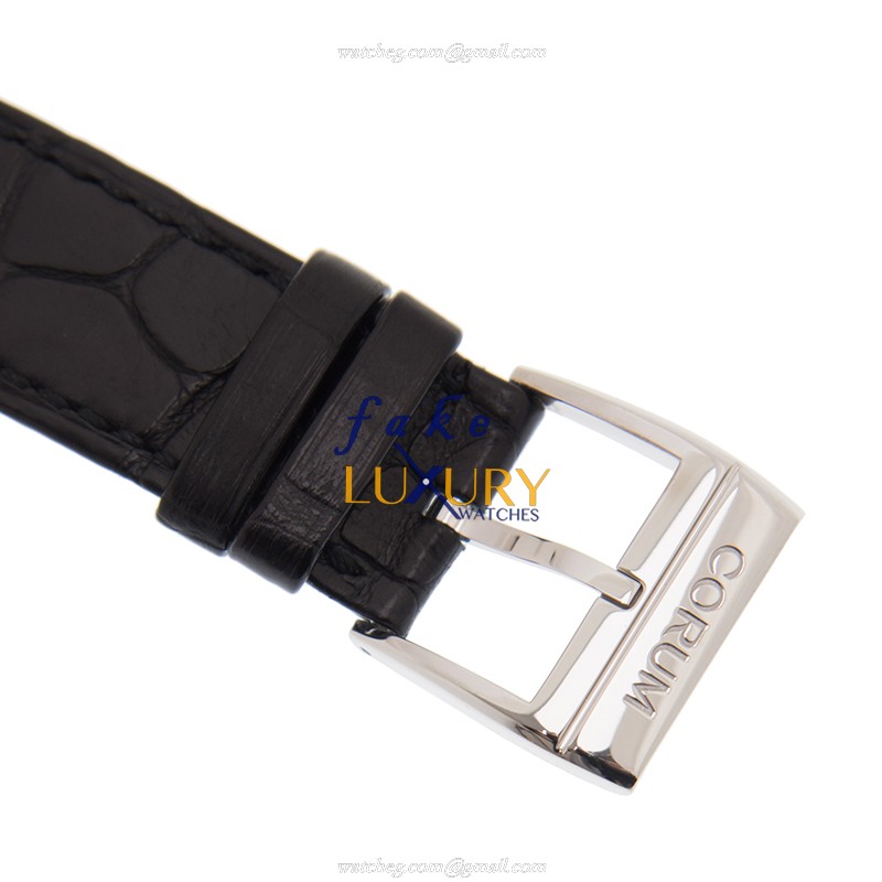 Corum 113.151.69/0001 FN01 BRIDGE Replica Watch, Manual Wind, 18kt White Gold & Diamond, Black Dial - Image 4