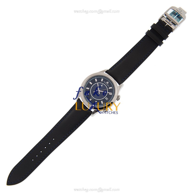Jaeger-Lecoultre Q141848J Replica Watch, Automatic, Steel Case, Blue Dial, Leather Strap - Image 2