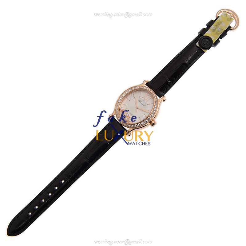 Chopard 275362-5002 HAPPY SPORT Auto 18kt Rose Gold Diamonds Replica Watch - Image 2
