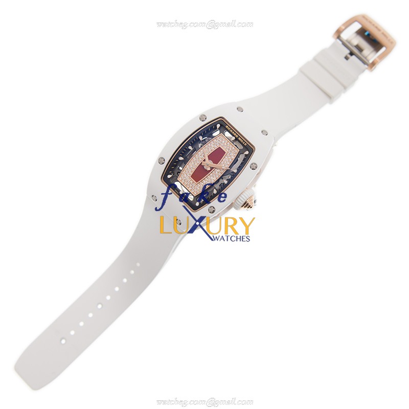 Richard Mille RM07-01 RG-ATZ Replica Watch, Automatic, White Dial, Ceramic Case, Rubber Strap - Image 2