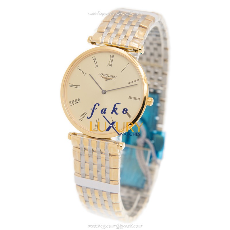 Longines La Grande Quartz Replica Watch L4.709.2.31.7, 18kt Gold & Steel Case, Gold Dial - Image 3