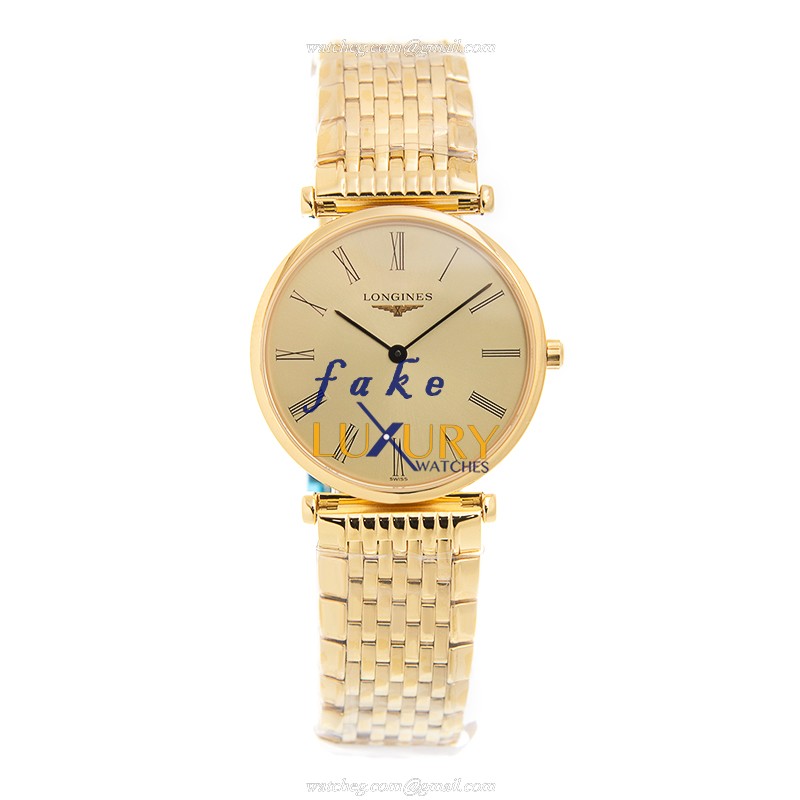 Longines L4.512.2.31.8 Replica Watch, Beige Dial, 18kt Gold & Steel Case, Quartz Movement - Image 2