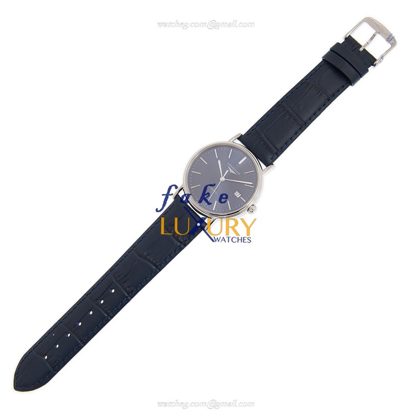 Longines Presence L4.921.4.92.2 Automatic Blue Dial Stainless Steel Blue Alligator Strap Replica - Image 2