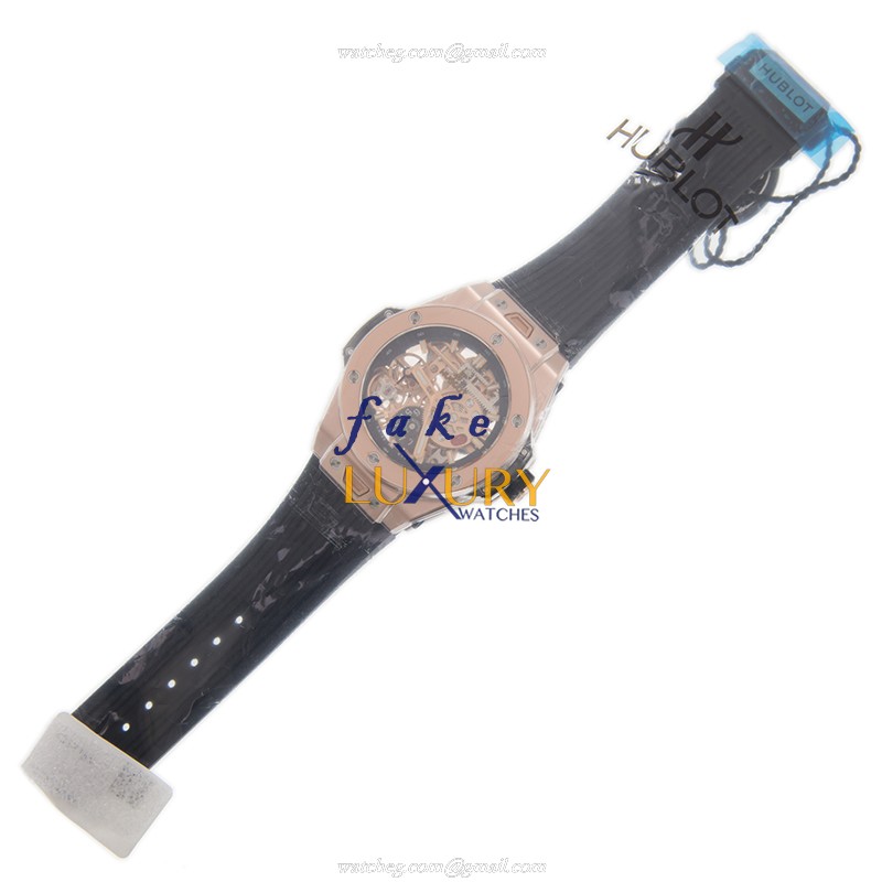 Hublot 414.OI.1123.RX Manual Wind 18kt Rose Gold Replica Watch, Swiss Movement, Black Dial, Rubber - Image 2