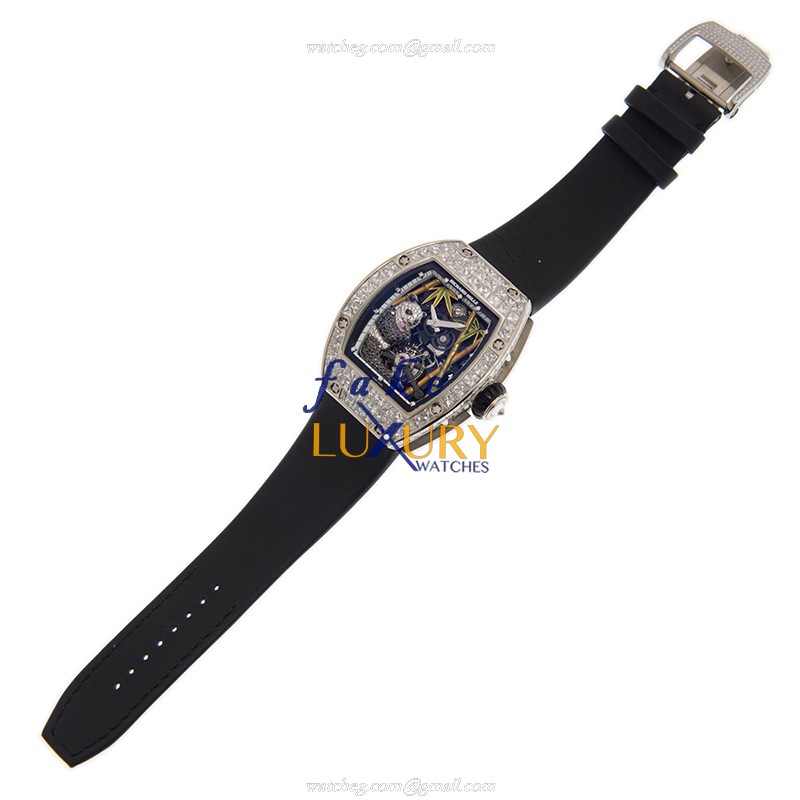 Richard Mille RM26-01 Replica Watch, Manual Wind, Transparent Skull Dial, 18kt White Gold & Diamond - Image 2
