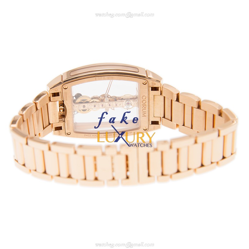 113.160.55/V100 0000 - Corum Bridge Replica Watch - Manual Wind 18kt Rose Gold Transparent Dial - Image 4