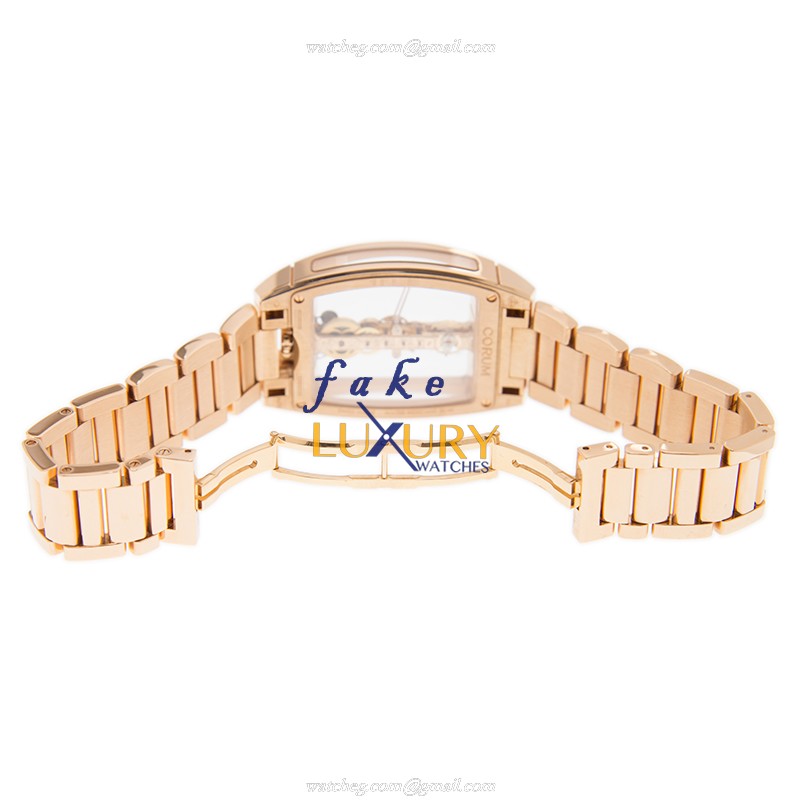 113.160.55/V100 0000 - Corum Bridge Replica Watch - Manual Wind 18kt Rose Gold Transparent Dial - Image 5