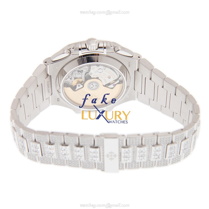Patek Philippe 5980/1400G-010 Nautilus Replica Watch Automatic 18kt White Gold Diamond Black Dial - Image 4