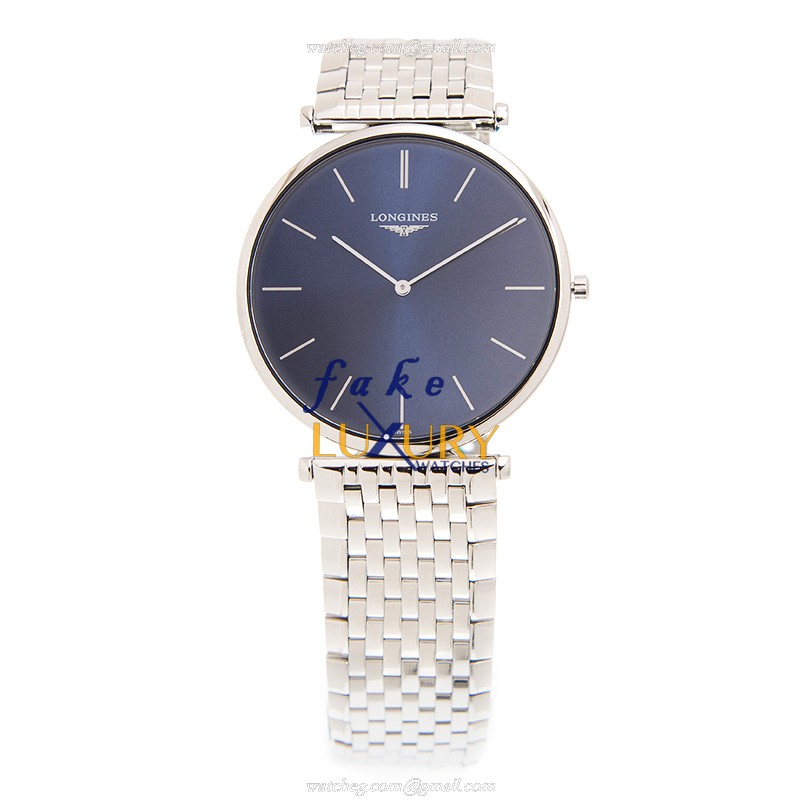 L4.766.4.95.6 - Longines La Grande Replica Watch - Quartz - Blue Dial Silver Strap - Image 2