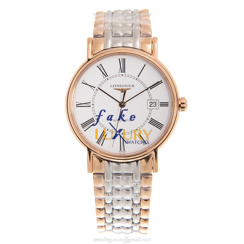 Longines L4.921.1.11.7 PRESENCE Auto 18kt Rose Gold & Steel Case Replica Watch - Image 2