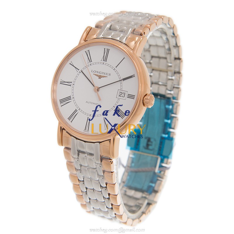 Longines L4.921.1.11.7 PRESENCE Auto 18kt Rose Gold & Steel Case Replica Watch - Image 3