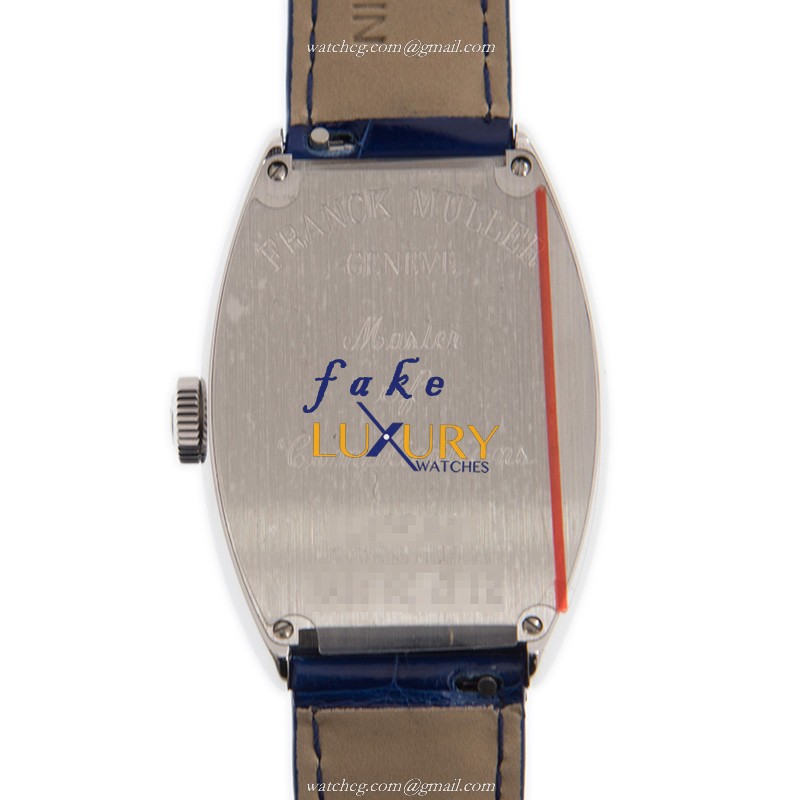 Franck Muller 5851 SC D 1R AC Cintree Curvex Automatic Silver Dial Blue Alligator Strap Replica - Image 3