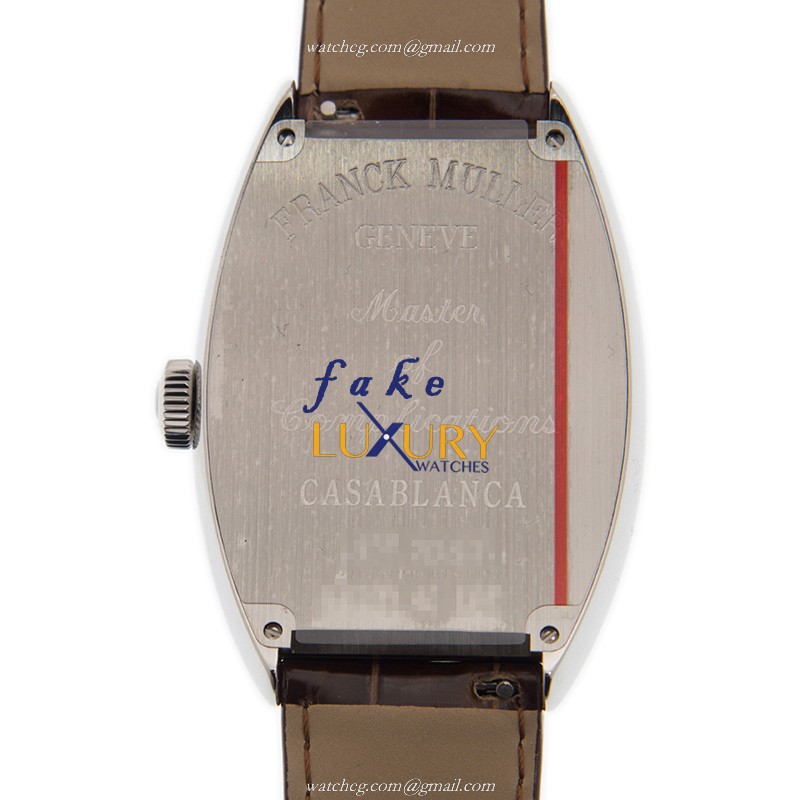 Franck Muller 8880 C DT AC Replica Watch, Silver Dial, Stainless Steel Case, Brown Leather Strap - Image 3