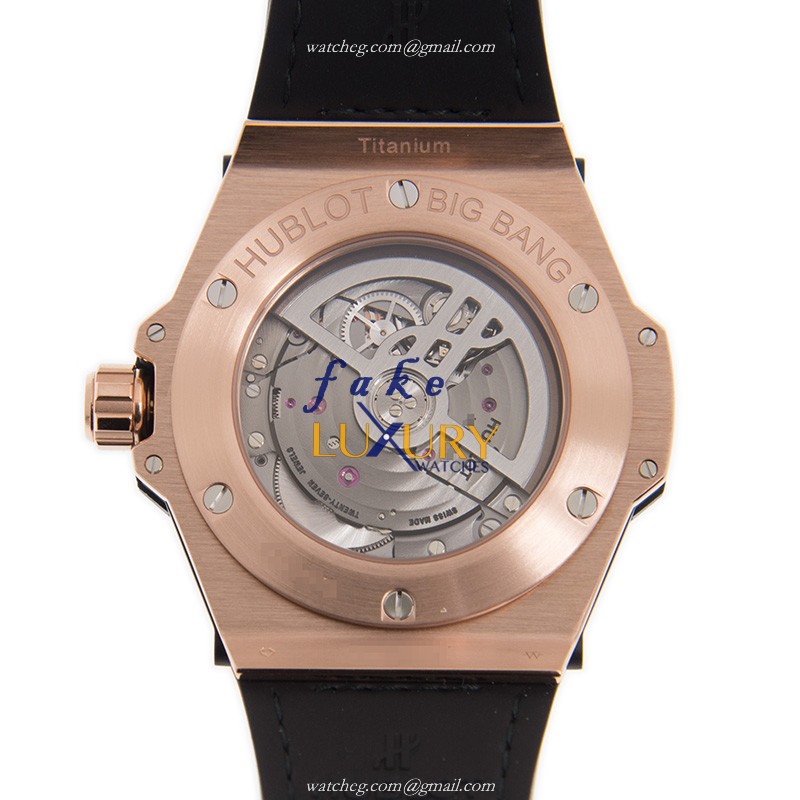 Hublot 465.OS.1118.VR.1704.MXM18 BIG BANG Auto 18kt Rose Gold Replica Watch - 39mm - Black Dial - Image 3