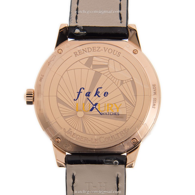 Jaeger-Lecoultre Q3472530 Quartz 18kt Rose Gold | Alligator Black | Rendez Vous Replica Watch - Image 3