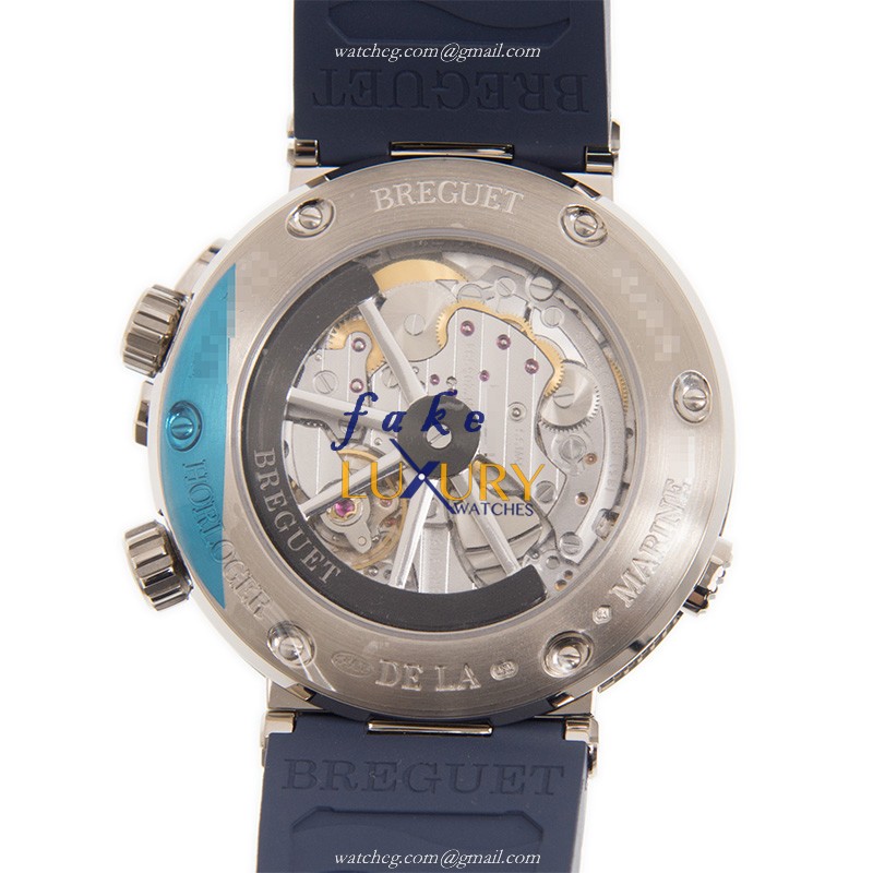Breguet 5547BB/Y2/5ZU MARINE Automatic Blue Dial Replica Watch with Rubber Strap - Image 3
