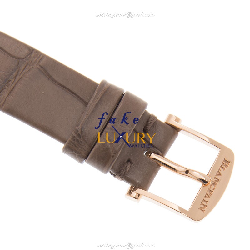Blancpain 6106-3642-55A Classic Automatic 18kt Rose Gold White Dial Alligator Strap Replica Watch - Image 4
