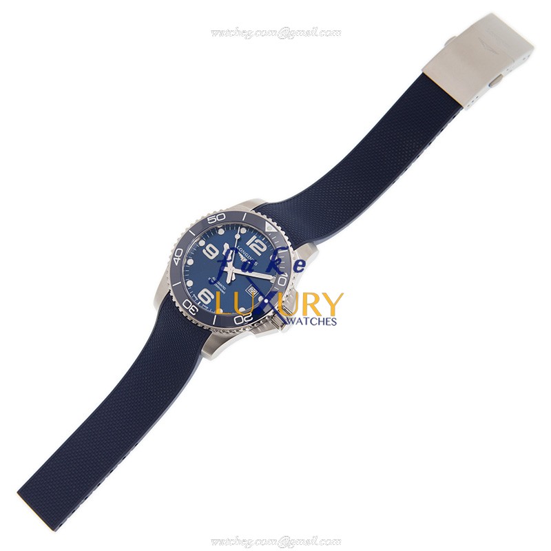 Longines L3.782.4.96.9 CONQUEST Automatic Stainless Steel Replica Watch - Blue Dial, Rubber Strap - Image 2