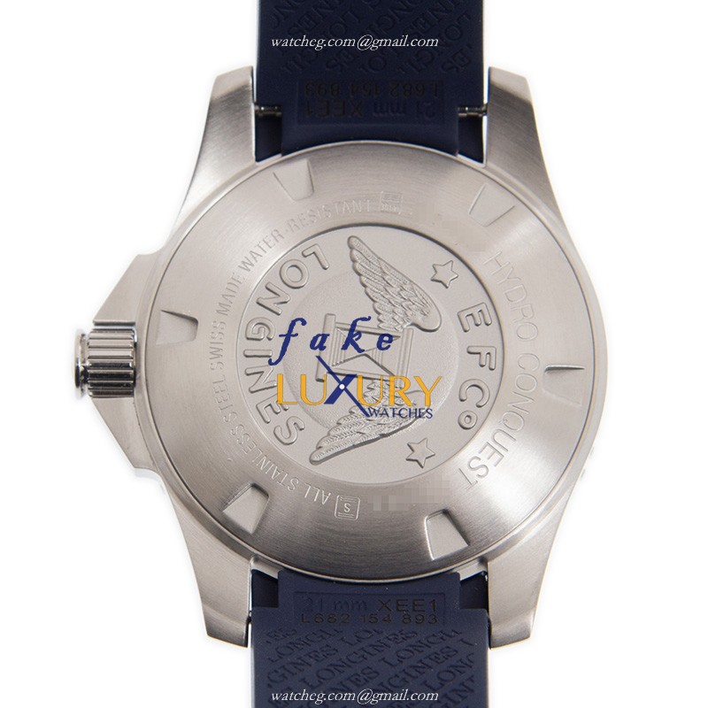 Longines L3.782.4.96.9 CONQUEST Automatic Stainless Steel Replica Watch - Blue Dial, Rubber Strap - Image 3