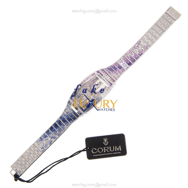 Corum 113.223.69/V603 GR13G Golden Bridge Replica Watch, 18kt White Gold Diamond Case, Manual Wind - Image 2