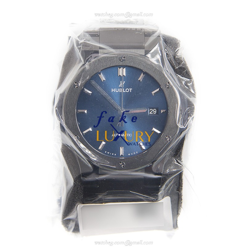 Hublot 548.CM.7170.CM Classic Fusion Auto Stainless Steel Replica Watch, Swiss Movement, Blue Dial - Image 2