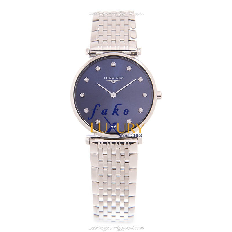 Longines L4.512.4.97.6 La Grande Quartz Replica Watch, Blue Dial Silver Steel - Image 2