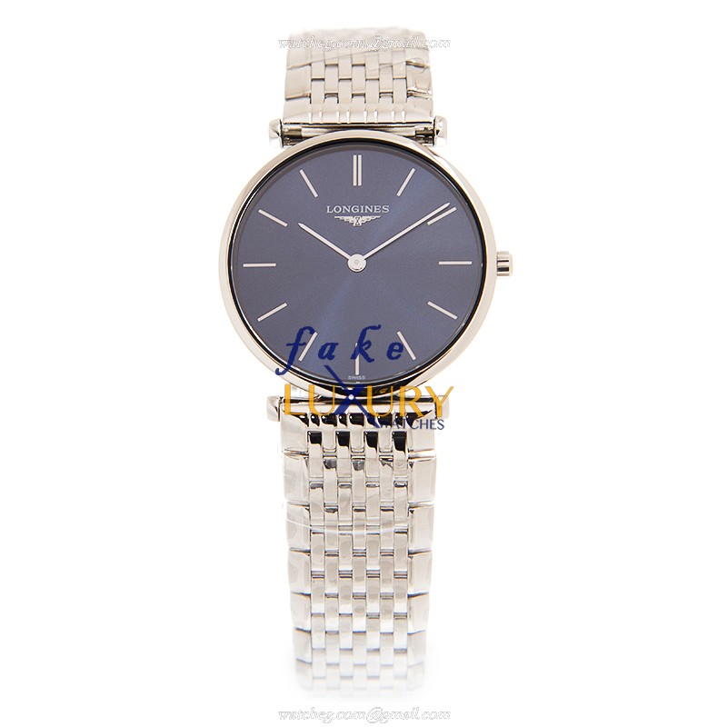 Longines L4.512.4.95.6 La Grande Replica Watch, Blue Dial, Quartz Movement, Steel Bracelet - Image 2