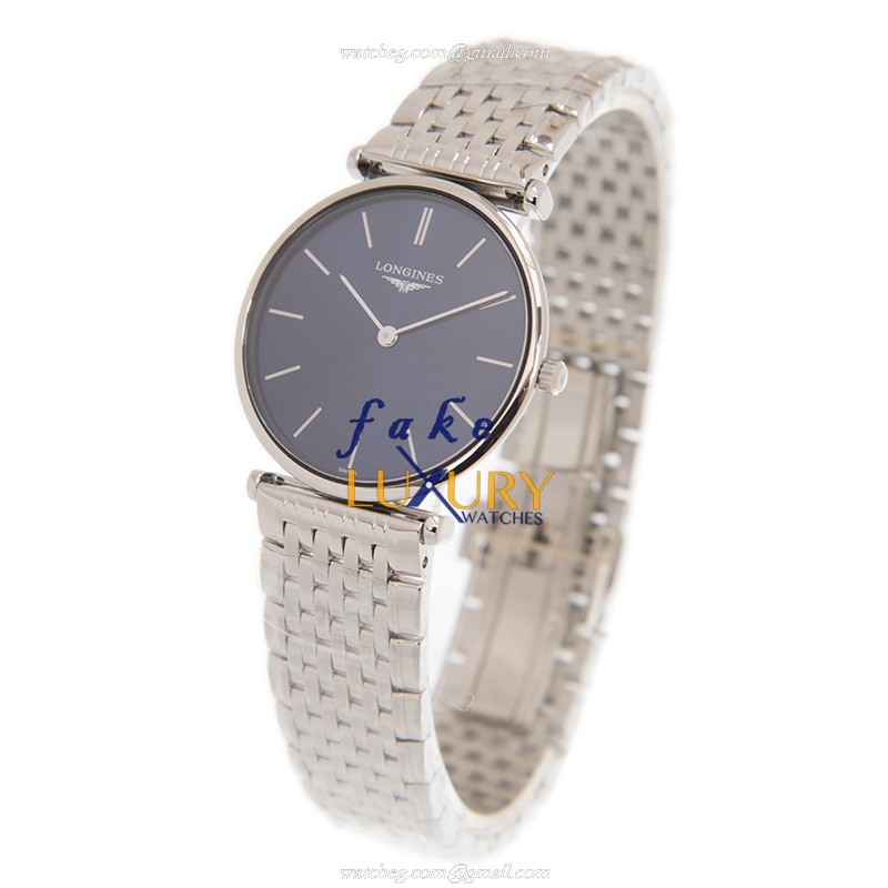 Longines L4.512.4.95.6 La Grande Replica Watch, Blue Dial, Quartz Movement, Steel Bracelet - Image 3