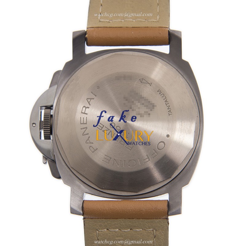 Panerai PAM00192 LUMINOR Manual Wind Steel Replica Watch, Black Dial, Brown Leather Strap - Image 3