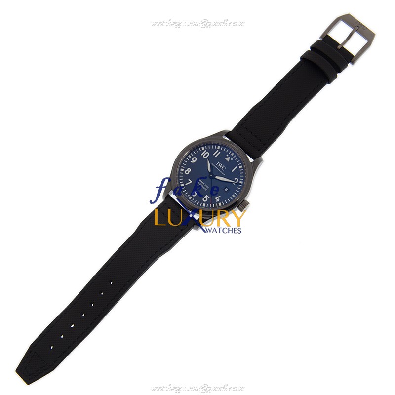 IWC IW324703 PILOTS Replica Watch Automatic Movement Blue Dial Steel Case Leather Strap - Image 2