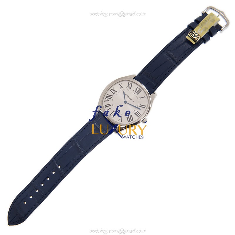 Cartier WSNM0011 DRIVE DE CARTIER Manual Wind Steel Silver Dial Alligator Strap Replica Watch - Image 2