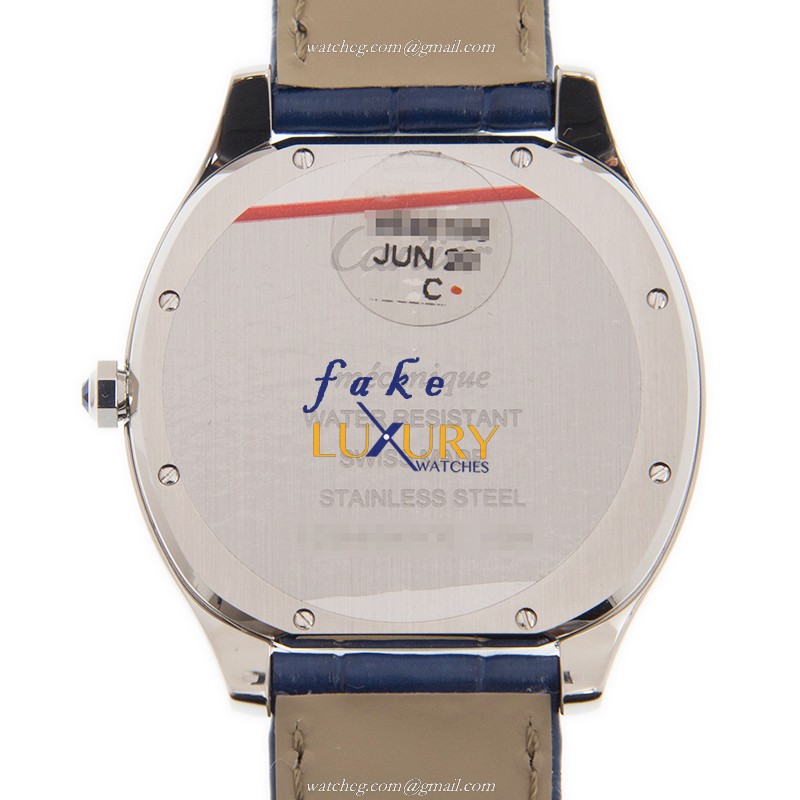 Cartier WSNM0011 DRIVE DE CARTIER Manual Wind Steel Silver Dial Alligator Strap Replica Watch - Image 3
