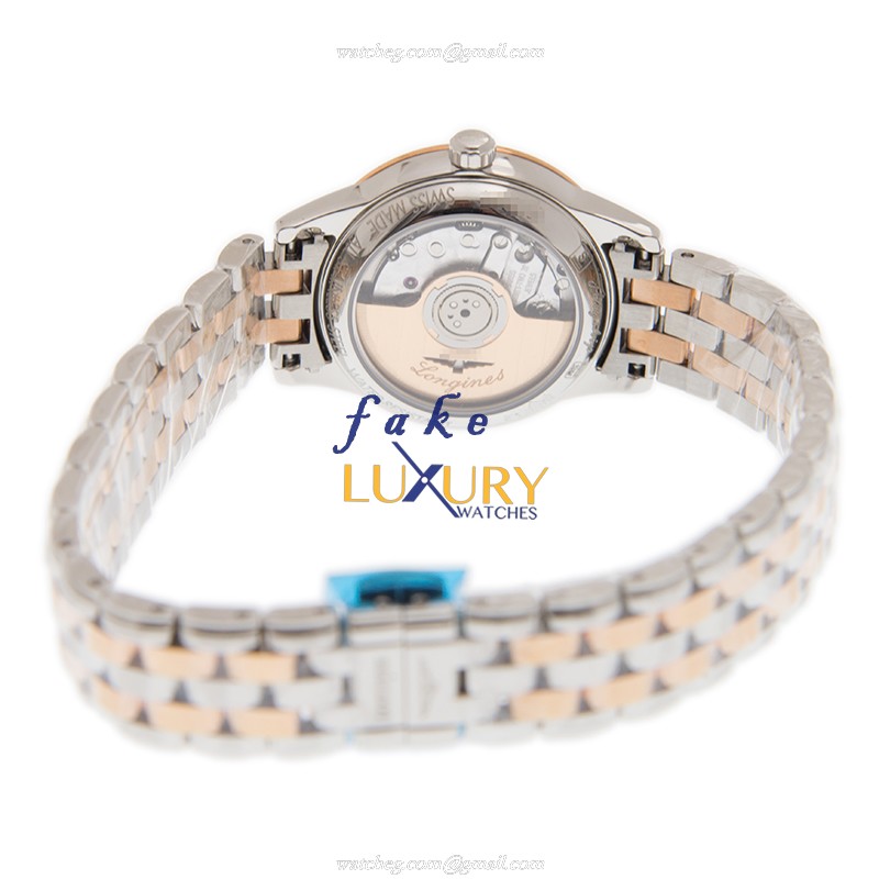 Longines FLAGSHIP L4.274.3.91.7 Automatic 18kt Rose Gold Steel White Dial Replica Watch - Image 4